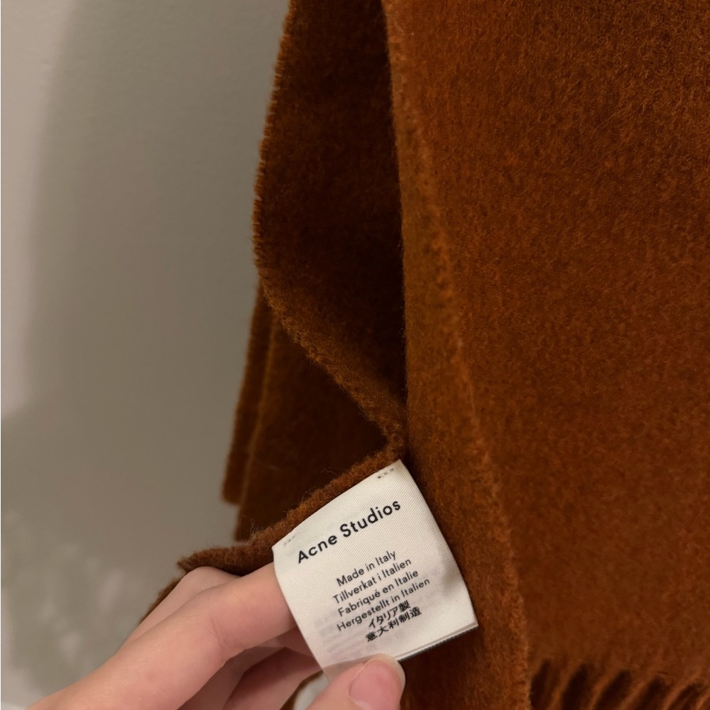 Acne Studios Canada Skinny Brown Rust Scarf - Picture 2 of 2